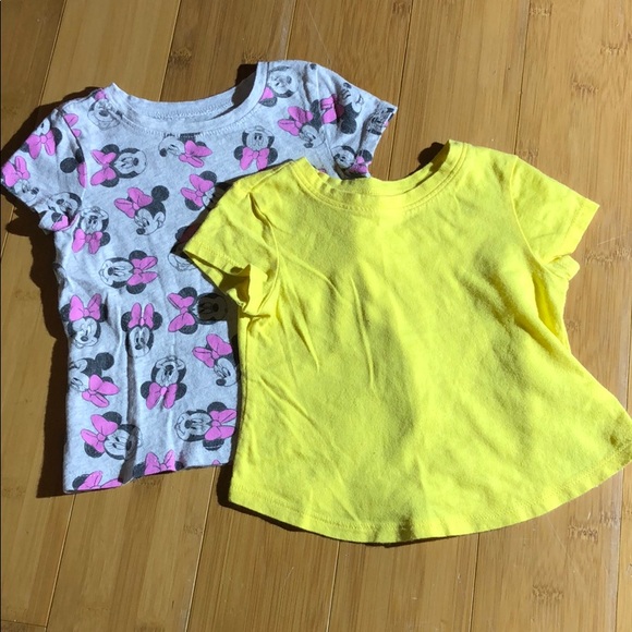 Old Navy Other - lot of 2 Old Navy crew neck T minnie yellow 12-18M